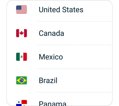 Ins connect step 2, choose VPN server location